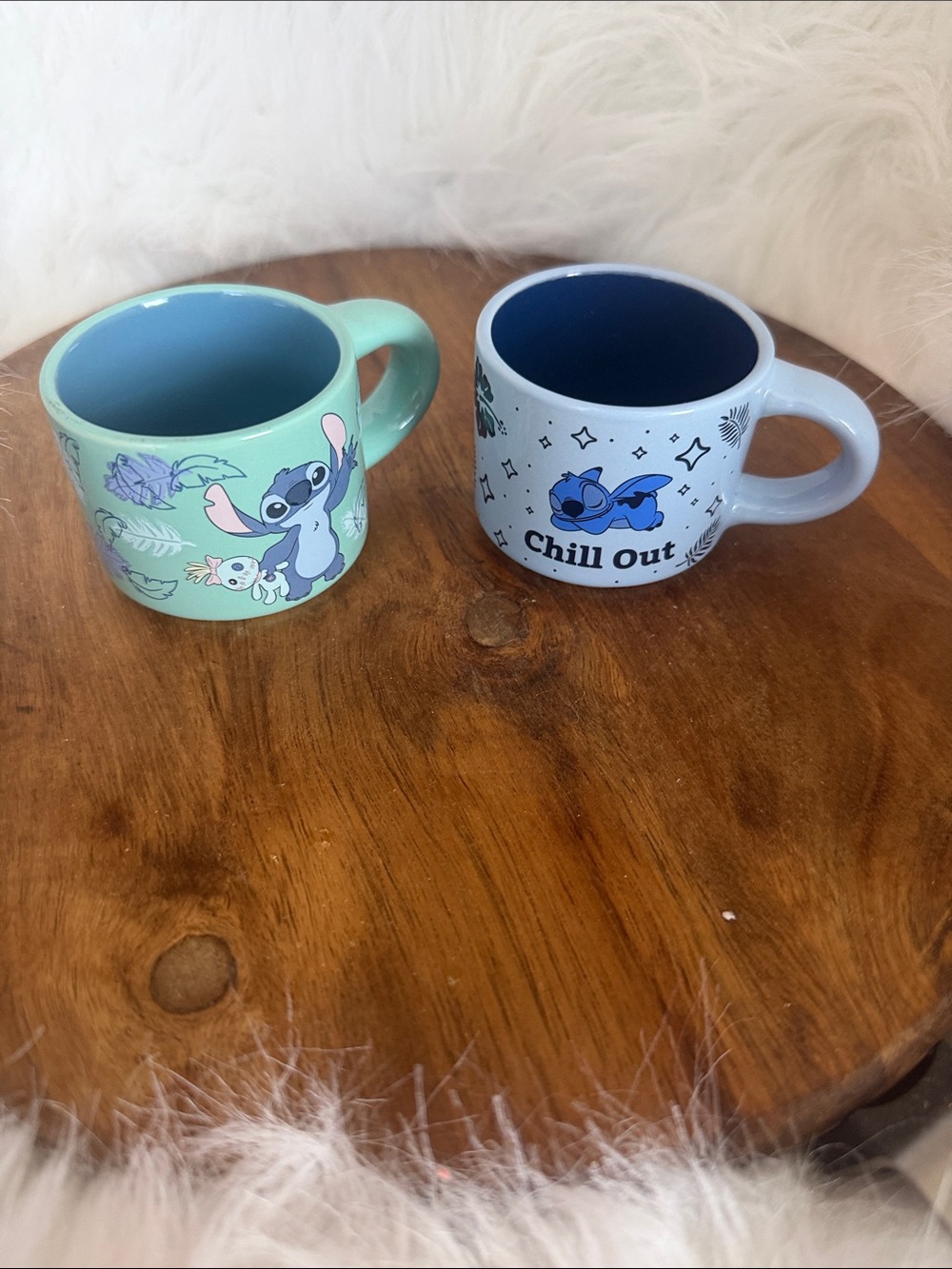 Disney Stitch Ceramic Mug Duo - Mint Green & Light Blue MINI MUGS